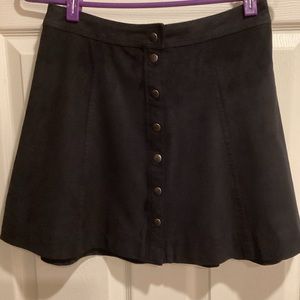 Abercrombie & Fitch Brushed Fabric Black Mini Skirt with Button Front, Size 2